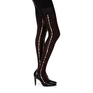 Zohara Geometric Pattern Tights ZOR290 Women Burgundygold